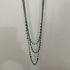Vintage Layered Green Beaded Necklace